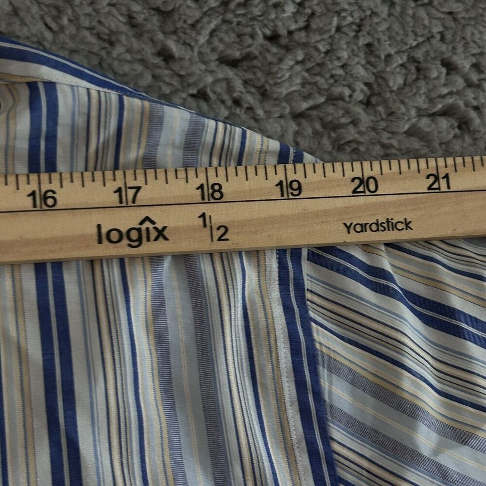 Banana Republic Mens Size XL Long Sleeve Button Down Stripe Blue White Preppy - Picture 9 of 16